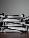 Files stacked on a desk Royalty Free Stock Photo