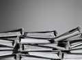 Files stacked on a desk Royalty Free Stock Photo