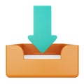 Files tray 3d rendering isometric icon. Royalty Free Stock Photo