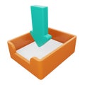 Files tray 3d rendering isometric icon. Royalty Free Stock Photo