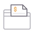 Files thin line color vector icon Royalty Free Stock Photo