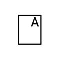Files, word A icon. Can be used for web, logo, mobile app, UI, UX