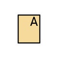 files, word A icon. Can be used for web, logo, mobile app, UI, UX on white background