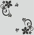 Flower motif and butterfly. Vector cdr x6 Formats