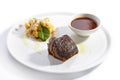 Filet mignon steak with cauliflower dish Royalty Free Stock Photo