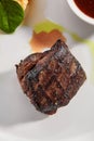 Filet mignon steak with cauliflower dish top view Royalty Free Stock Photo