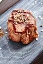 Filet mignon steak with salt and spices Royalty Free Stock Photo