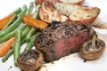 Filet minon with potatos and mushrooms