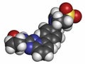 Filgotinib anti-inflammatory drug molecule. Janus kinase 1 inhibitor used in treatment of rheumatoid arthritis and Crohn`s diseas