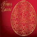 Filigree egg Happy Easter card Royalty Free Stock Photo