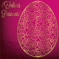 Filigree egg Happy Easter card Royalty Free Stock Photo
