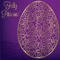 Filigree egg Happy Easter card Royalty Free Stock Photo