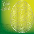 Filigree egg Happy Easter card Royalty Free Stock Photo