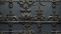 Filigree Elegance: Intricate Pewter on Slate Canvas. AI generate Royalty Free Stock Photo