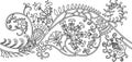 Filigree flower border. stencil