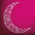 Filigree glitter moon card