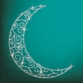 Filigree glitter moon card