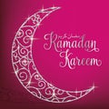Filigree glitter moon Ramadan Kareem Generous Ramadan card