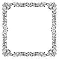 Filigree Heraldry Leaf Pattern Floral Border Frame