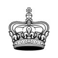 Filigree high detailed British imperial crown. Element for design logo, emblem and tattoo. Vector illustration isolated