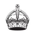 Filigree high detailed British imperial crown. Element for design logo, emblem and tattoo. Vector illustration isolated
