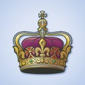 Filigree high detailed British imperial crown. Element for design logo, emblem and tattoo. Vector illustration isolated Royalty Free Stock Photo