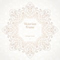 Filigree vector frame in Victorian style. Royalty Free Stock Photo