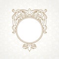 Filigree vector frame in Victorian style. Royalty Free Stock Photo