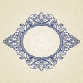 Filigree vector frame in Victorian style. Royalty Free Stock Photo