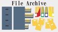 Filing cabinet binder data folder vector