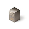 filing cabinet drawers storage office isometric Royalty Free Stock Photo
