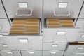 Filing cabinet with yellow folders in an open drawers Royalty Free Stock Photo