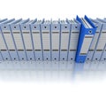 Filing and organizing information blue Royalty Free Stock Photo