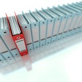 Filing and organizing information blue Royalty Free Stock Photo