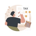 Filing the taxes abstract concept vector illustration. Royalty Free Stock Photo