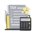 Filing the taxes abstract concept vector illustration. Royalty Free Stock Photo