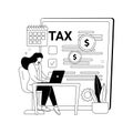 Filing taxes by yourself abstract concept vector illustration. Royalty Free Stock Photo