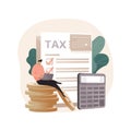 Filing taxes by yourself abstract concept vector illustration.