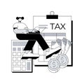 Filing taxes by yourself abstract concept vector illustration. Royalty Free Stock Photo