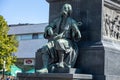 Filip Visnjic blind fiddle player. Monument to the Heroes of Kosovo in the center of KruÃÂ¡evac (Battle of Kosovo 1389)