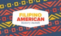 Filipino American History Month. Happy holiday, celebrate in October. Filipinos and United States flag. Vector poster