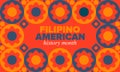 Filipino American History Month. Happy holiday, celebrate in October. Filipinos and United States flag. Vector poster