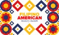 Filipino American History Month. Happy holiday, celebrate in October. Filipinos and United States flag. Vector poster