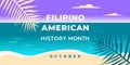 Filipino american history month. Vector web banner, background, poster, card for social media, networks. Text Filipino american