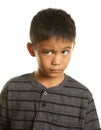 Filipino Boy on White Background Looking Skeptical