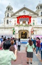 Filipino Catholic devotees attend outdoor prayers,to the Black Christ,at the Minor Basilica of the Black Nazarene