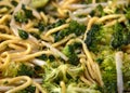 Filipino noodles and brocolli at a wedding feast Royalty Free Stock Photo