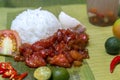 Filipino traditional authentic dish: philippine spicy beaf with egg and rice