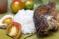 Filipino traditional dish: fried philippine tilapia fish with rice