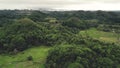 Filipino unique attraction aerial view: Chocolate Hills, Visayas, Philippines. Natural roundy mounts